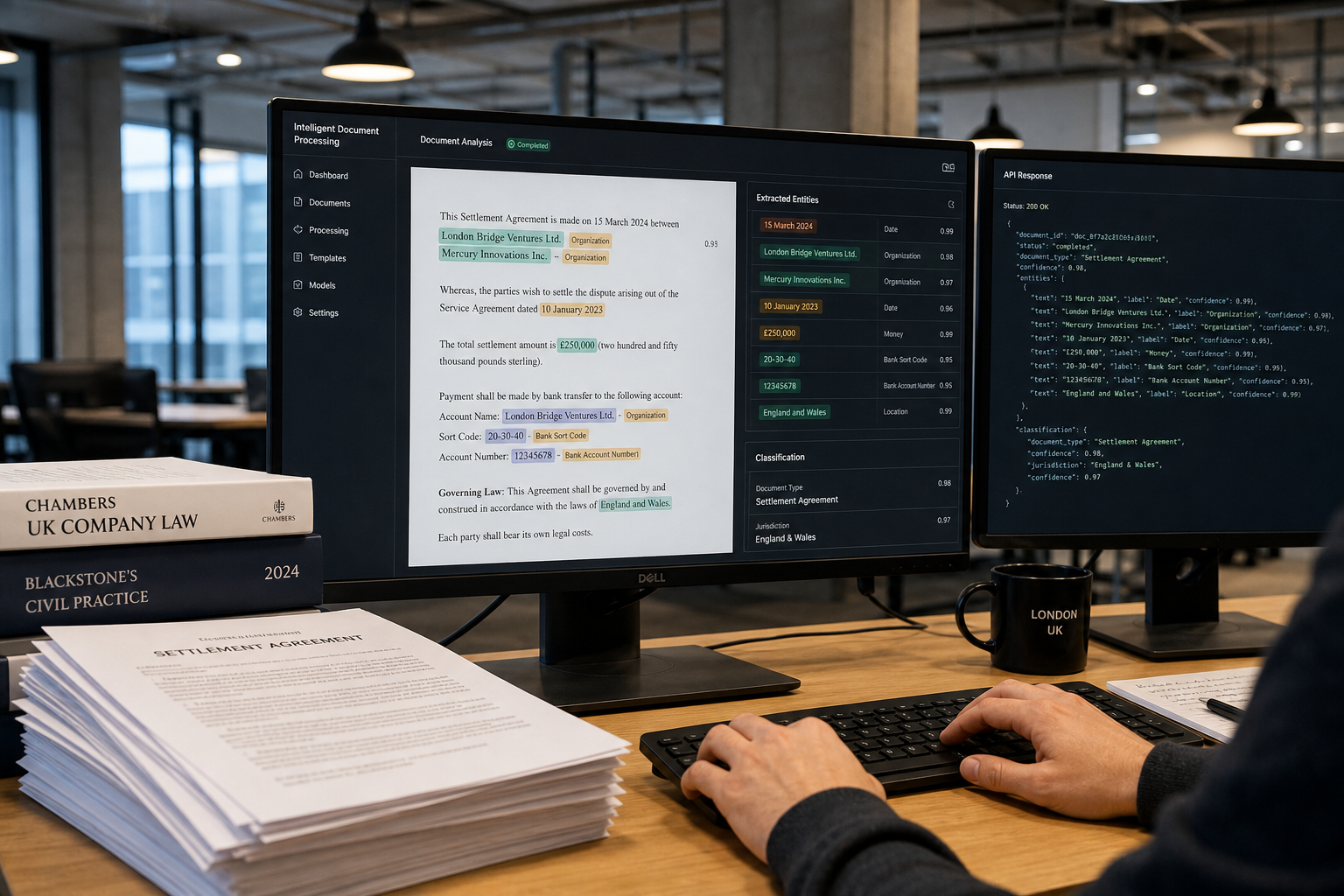 Intelligent document processing NLP system for legal document analysis