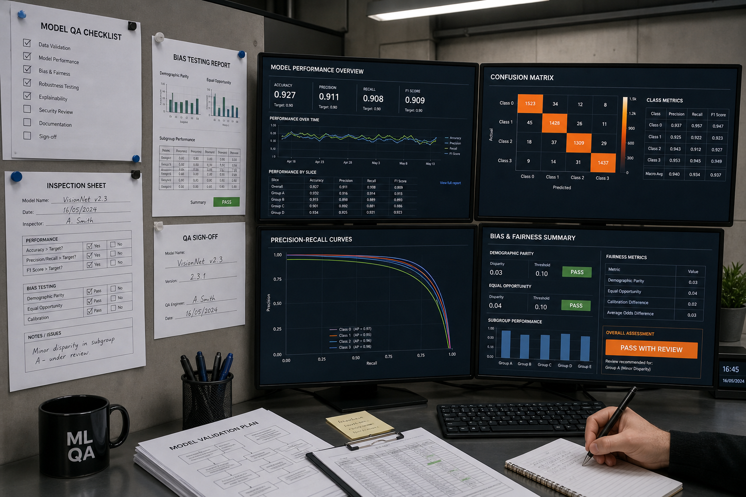 ZORVAYA LTD model validation and quality assurance workstation with performance benchmarks and confusion matrices